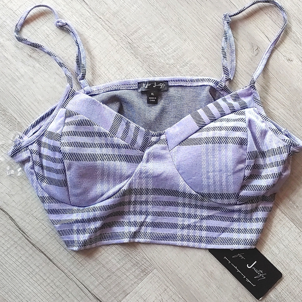 J For Justify Crop Top Short Plaid Size XL -105